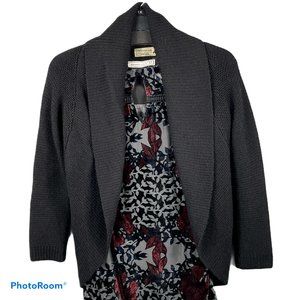 Peruvian Link S/M Alpaca Black Shawl Cardigan